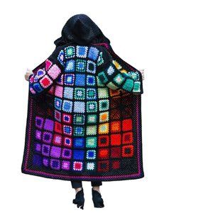 Hand crotched sweater coat cardigan